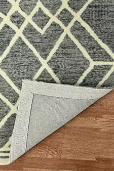 Gray Woolcotton Vista 5x8 Feet  Hand-Tufted by Saraswati Global