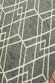 Gray Woolcotton Vista 5x8 Feet  Hand-Tufted by Saraswati Global