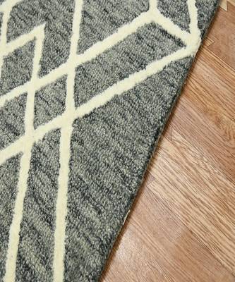 Gray Woolcotton Vista 8X10 Feet  Hand-Tufted by Saraswati Global 5