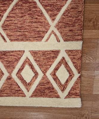 Rust Woolcotton Vista 4x6 Feet  Hand-Tufted by Saraswati Global 4