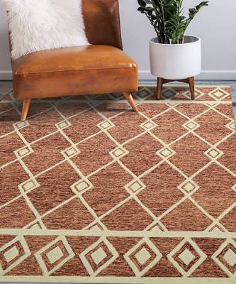 Rust Woolcotton Vista 5x8 Feet  Hand-Tufted by Saraswati Global 1