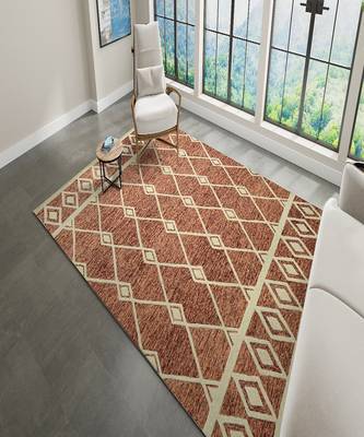 Rust Woolcotton Vista 8X10 Feet  Hand-Tufted by Saraswati Global 1