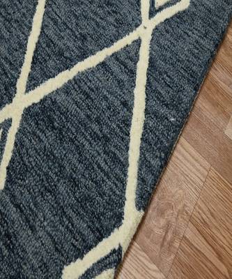 Navy Woolcotton Vista 4x6 Feet  Hand-Tufted by Saraswati Global 3