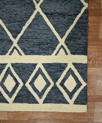 Navy Woolcotton Vista 4x6 Feet  Hand-Tufted by Saraswati Global 4