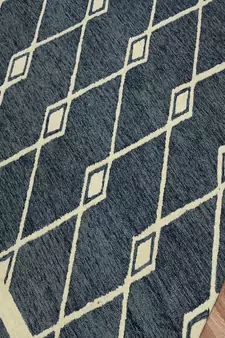 Navy Woolcotton Vista 5x8 Feet  Hand-Tufted by Saraswati Global