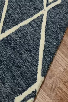 Navy Woolcotton Vista 5x8 Feet  Hand-Tufted by Saraswati Global