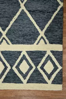 Navy Woolcotton Vista 5x8 Feet  Hand-Tufted by Saraswati Global