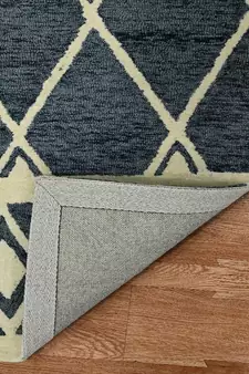 Navy Woolcotton Vista 8X10 Feet  Hand-Tufted by Saraswati Global