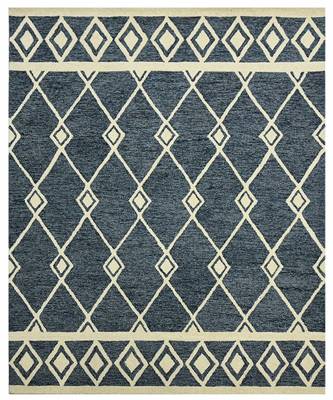 Navy Woolcotton Vista 8X10 Feet  Hand-Tufted by Saraswati Global 7