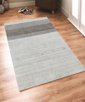 Light Gray Blended  Wool Blend 4X6 Feet  Hand-Woven by Saraswati Global 1