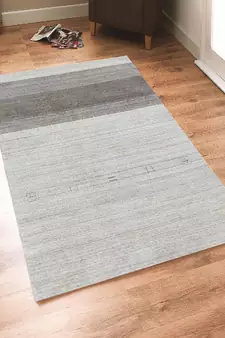Light Gray Blended  Wool Blend 4X6 Feet  Hand-Woven by Saraswati Global