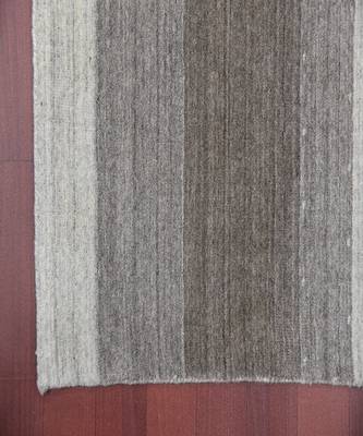 Light Gray Blended  Wool Blend 4X6 Feet  Hand-Woven by Saraswati Global 7