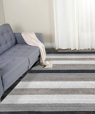 Charcoal Blended  Wool Blend 3X5 Feet  Hand-Woven by Saraswati Global 1