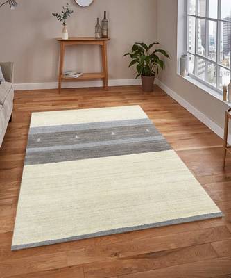 Ivory Blended  Wool Blend 3X5 Feet  Hand-Woven by Saraswati Global 1