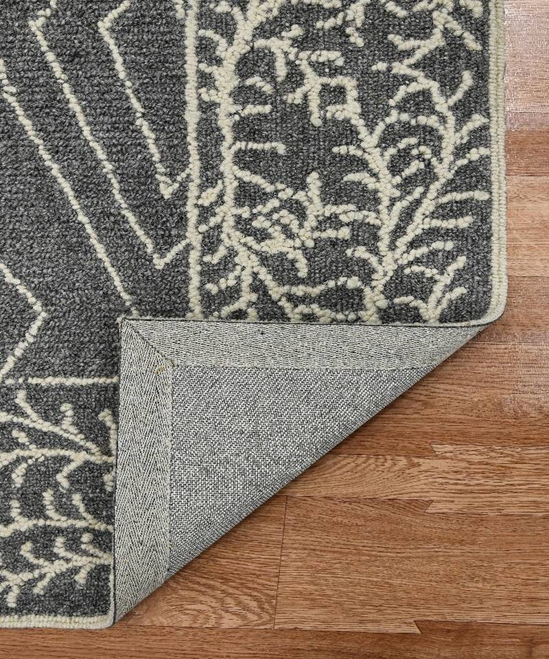 DARK GRAY Wool BERLIN 5X8 Feet  Hand-Woven by Saraswati Global