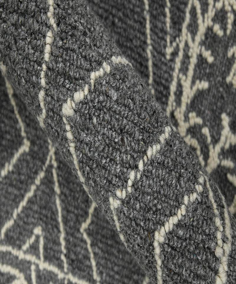 DARK GRAY Wool BERLIN 5X8 Feet  Hand-Woven by Saraswati Global