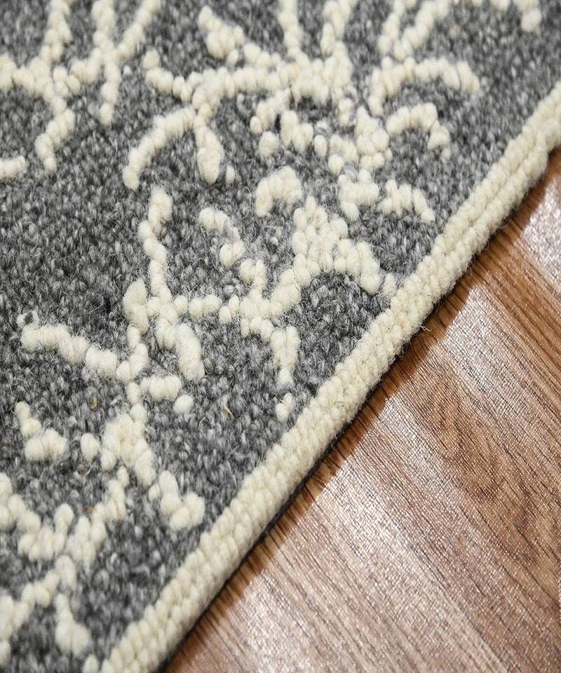 DARK GRAY Wool BERLIN 5X8 Feet  Hand-Woven by Saraswati Global