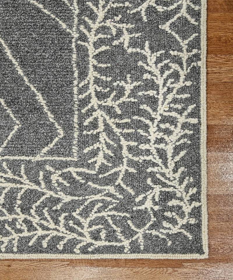 DARK GRAY Wool BERLIN 5X8 Feet  Hand-Woven by Saraswati Global