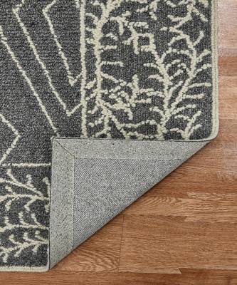 DARK GRAY Wool BERLIN 8X10 Feet  Hand-Woven by Saraswati Global 2