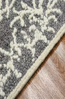 DARK GRAY Wool BERLIN 8X10 Feet  Hand-Woven by Saraswati Global