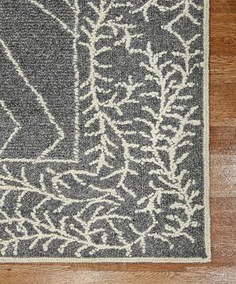 DARK GRAY Wool BERLIN 8X10 Feet  Hand-Woven by Saraswati Global 6