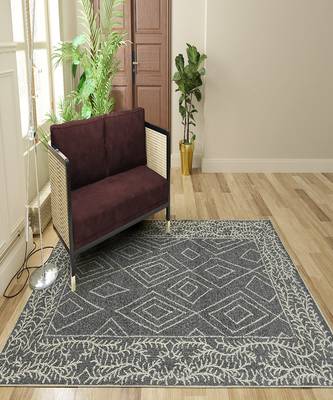 DARK GRAY Wool BERLIN 8X10 Feet  Hand-Woven by Saraswati Global 1