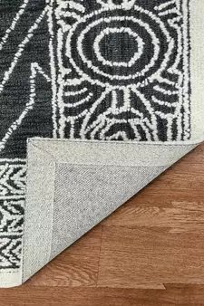 CHARCOAL Wool BERLIN 5X8 Feet  Hand-Woven by Saraswati Global