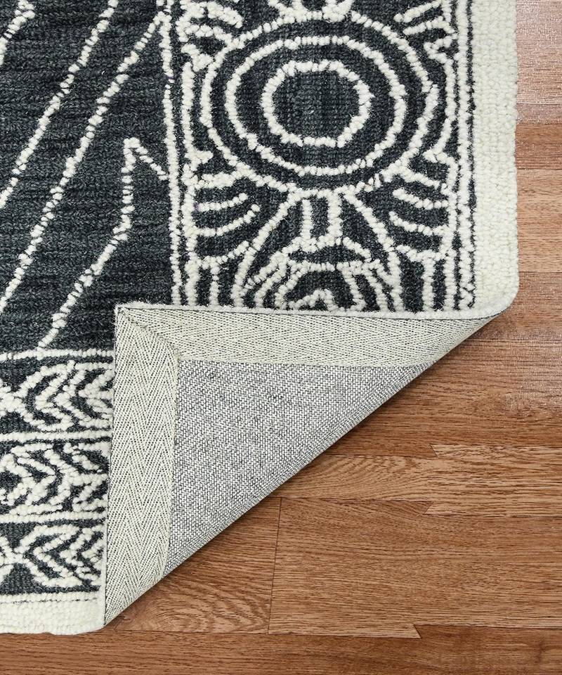 CHARCOAL Wool BERLIN 5X8 Feet  Hand-Woven by Saraswati Global