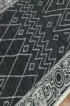 CHARCOAL Wool BERLIN 5X8 Feet  Hand-Woven by Saraswati Global