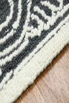 CHARCOAL Wool BERLIN 5X8 Feet  Hand-Woven by Saraswati Global