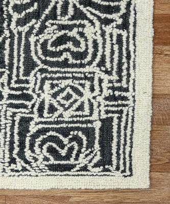 CHARCOAL Wool BERLIN 5X8 Feet  Hand-Woven by Saraswati Global 6