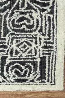 CHARCOAL Wool BERLIN 5X8 Feet  Hand-Woven by Saraswati Global