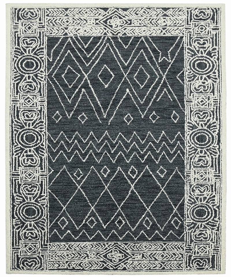 CHARCOAL Wool BERLIN 5X8 Feet  Hand-Woven by Saraswati Global