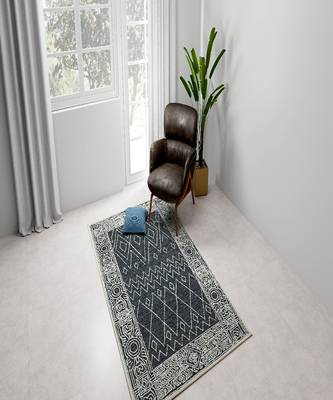 CHARCOAL Wool BERLIN 5X8 Feet  Hand-Woven by Saraswati Global 1
