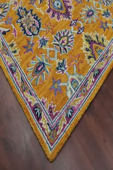 ORANGE Wool BOHO 5X8 Feet  Hand-Tufted by Saraswati Global