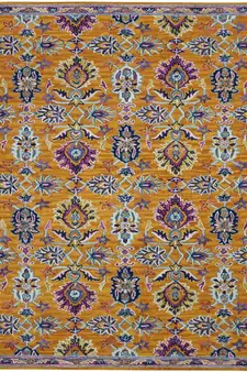 ORANGE Wool BOHO 5X8 Feet  Hand-Tufted by Saraswati Global