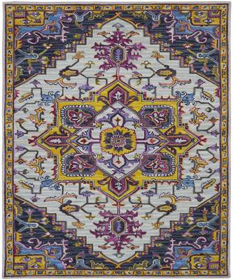IVORY Wool BOHO 7.6X9.6 Feet  Hand-Tufted by Saraswati Global 4
