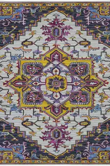 IVORY Wool BOHO 7.6X9.6 Feet  Hand-Tufted by Saraswati Global