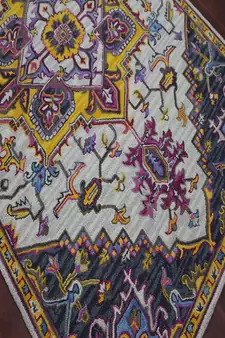IVORY Wool BOHO 7.6X9.6 Feet  Hand-Tufted by Saraswati Global