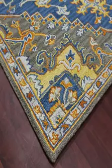 PASTEL BLUE Wool BOHO 5X8 Feet  Hand-Tufted by Saraswati Global