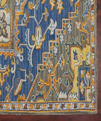 PASTEL BLUE Wool BOHO 5X8 Feet  Hand-Tufted by Saraswati Global 3