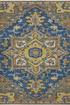 PASTEL BLUE Wool BOHO 5X8 Feet  Hand-Tufted by Saraswati Global