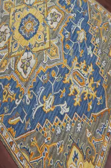 PASTEL BLUE Wool BOHO 5X8 Feet  Hand-Tufted by Saraswati Global