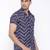 Blue printed chiffon mens-casual-shirts