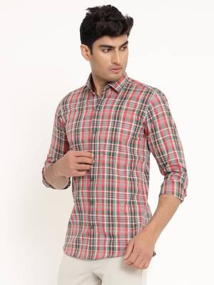 Green printed cotton mens-casual-shirts 1