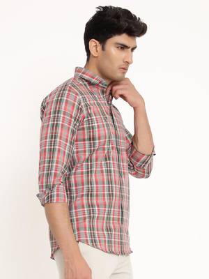 Green printed cotton mens-casual-shirts 2