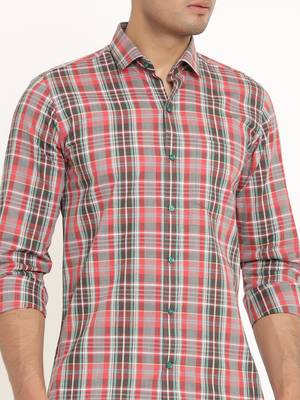 Green printed cotton mens-casual-shirts 3