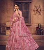 DustyPink  Net Semi Stitched Lehenga Choli With Dupatta