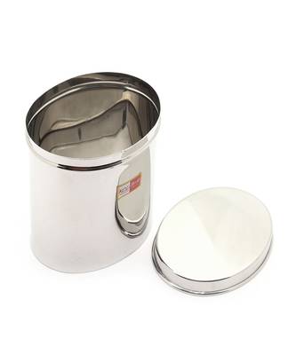 KCL Stainless Steel OvalContainer/Canister/Storage Box With Stainless Steel Lid - Big - Capacity - 1200 ml 1