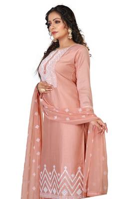 Pink embroidered silk silk-kurtis 3